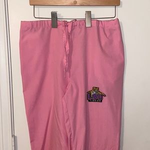 LSU Pink drawstring scrub bottoms